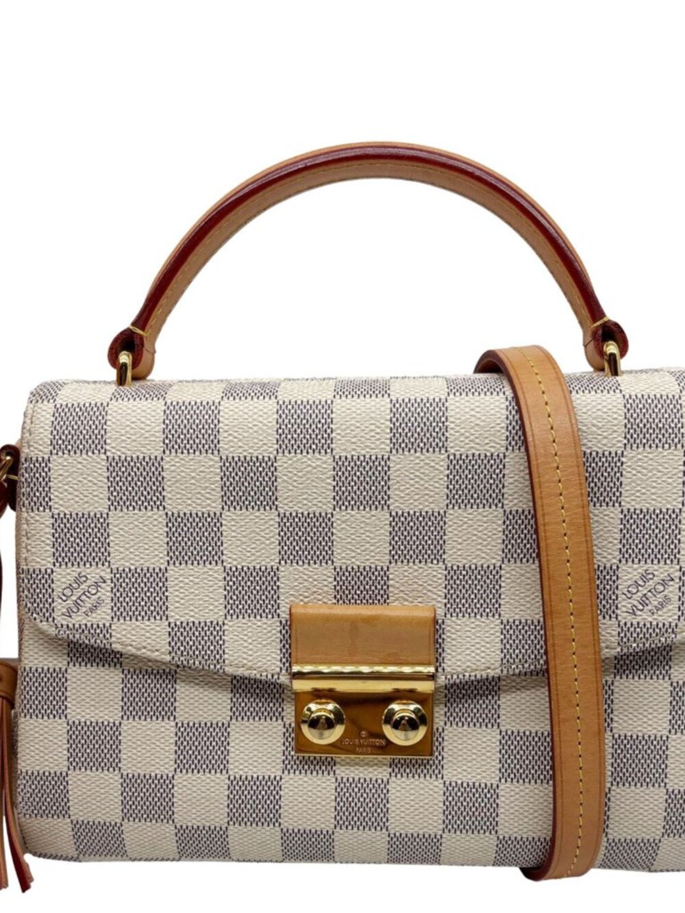 Louis Vuitton Croisette Damier Azur Satchel Crossbody Bag Rose Ballerine
